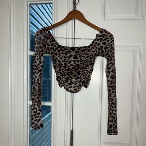 Urban Outfitters Leopard Mesh Crop